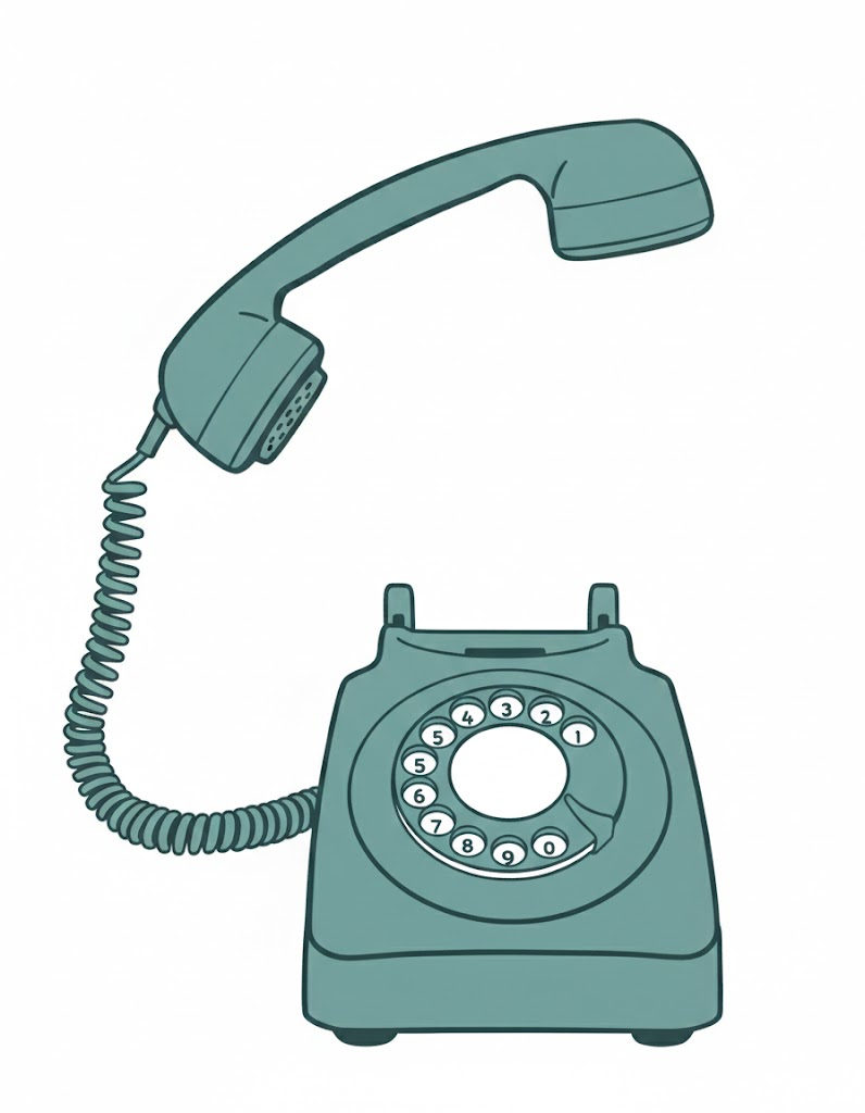 Vintage teal rotary telephone